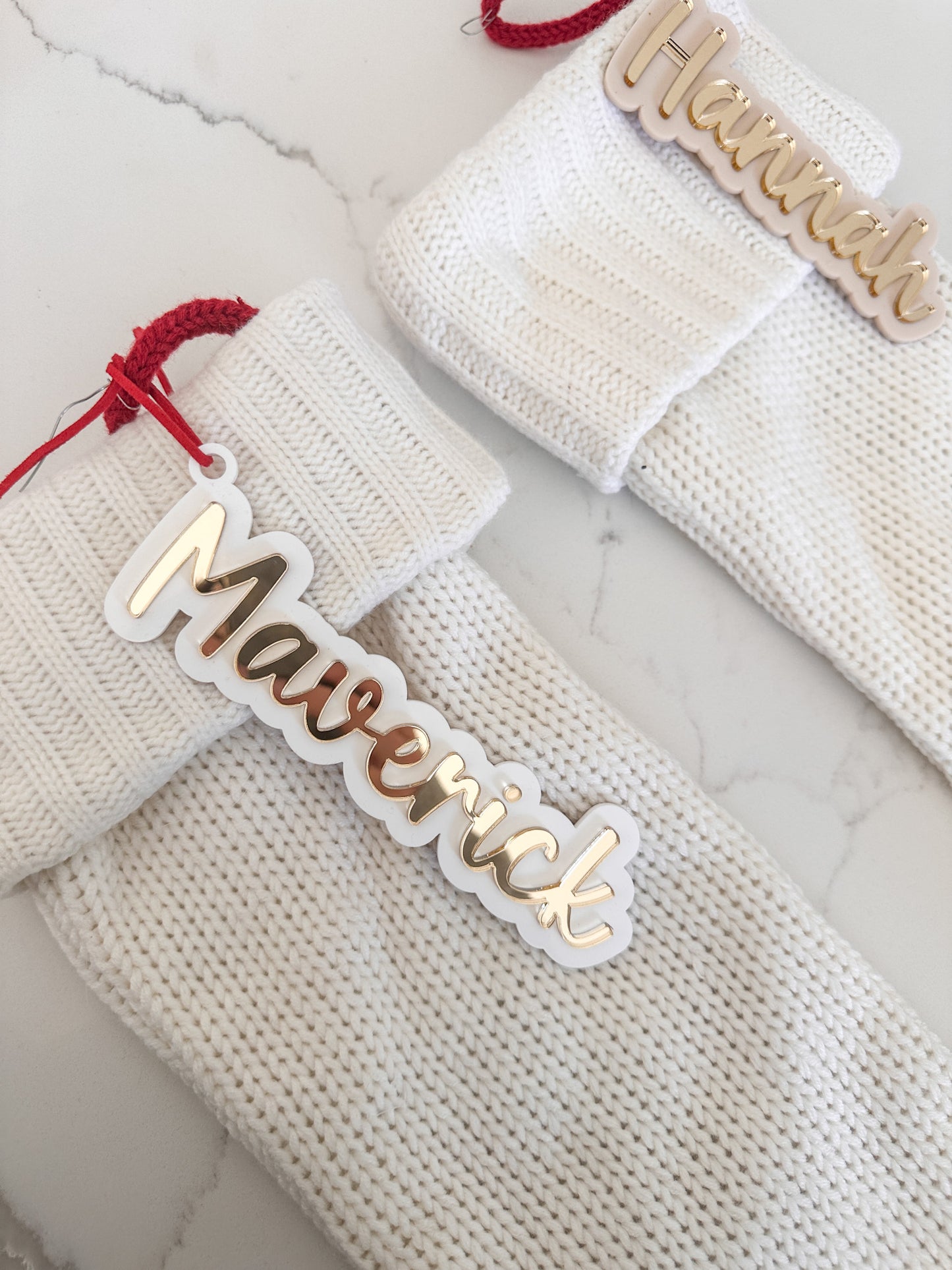 Christmas stocking name tags