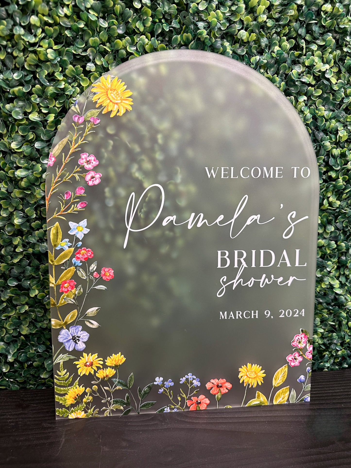 Wildflower Bridal Shower Acrylic Sign