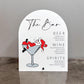 Santa Martini Glass Bar Sign