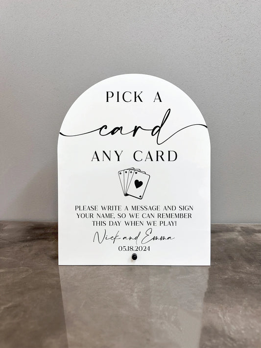 Pick A Card Sign