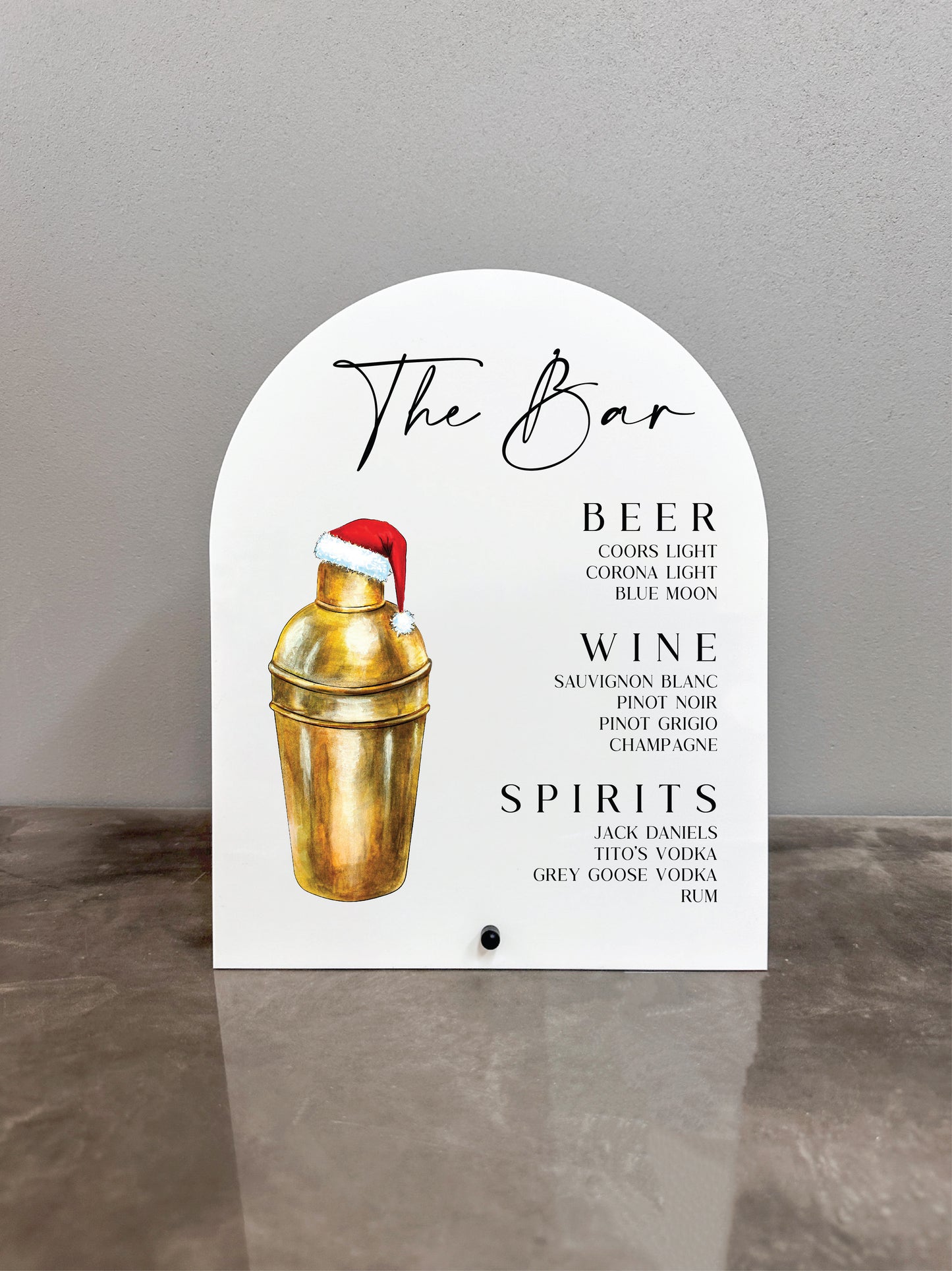 Santa Martini Shaker Bar Sign