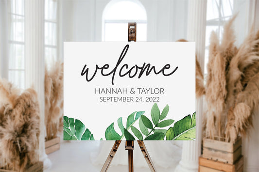 Palm Leaf Welcome Sign