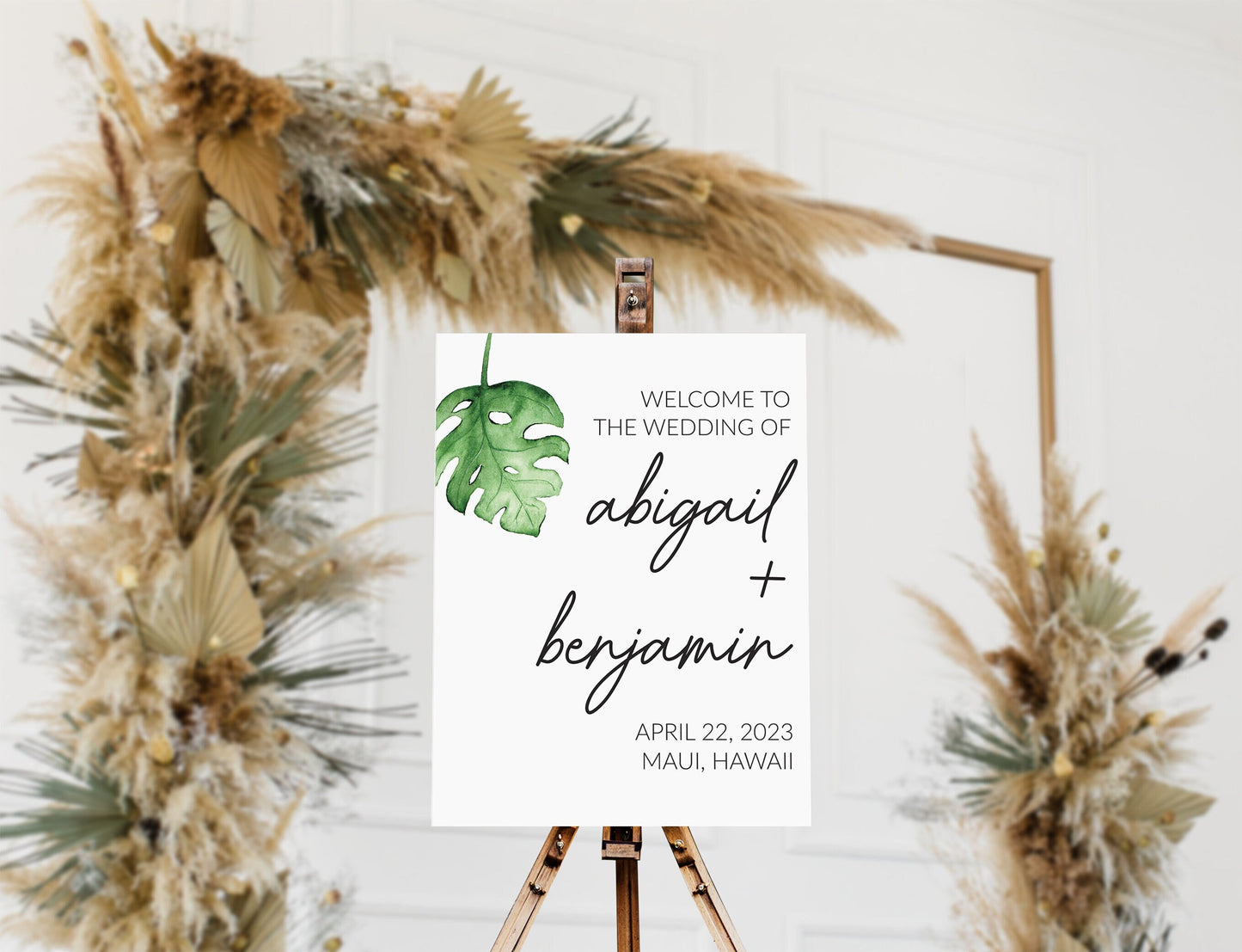 Palm Leaf Welcome Sign