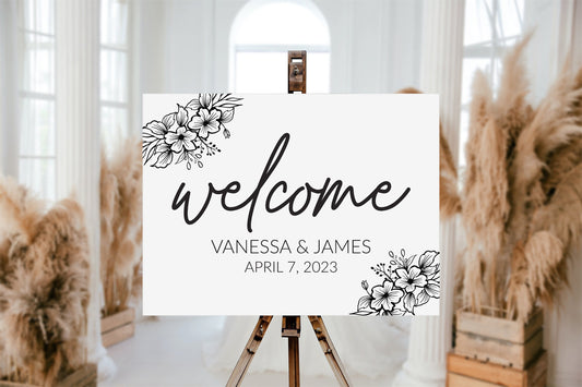 Floral Welcome Sign