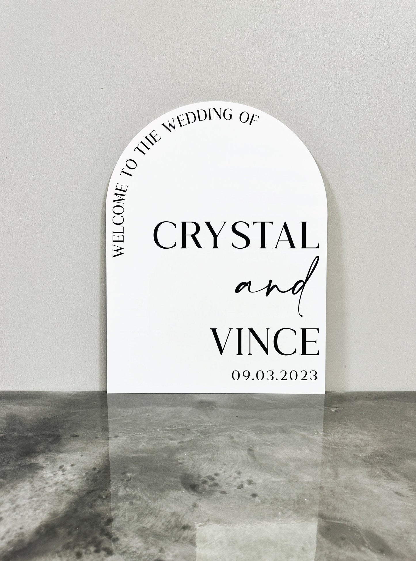 Acrylic Arch Welcome Sign