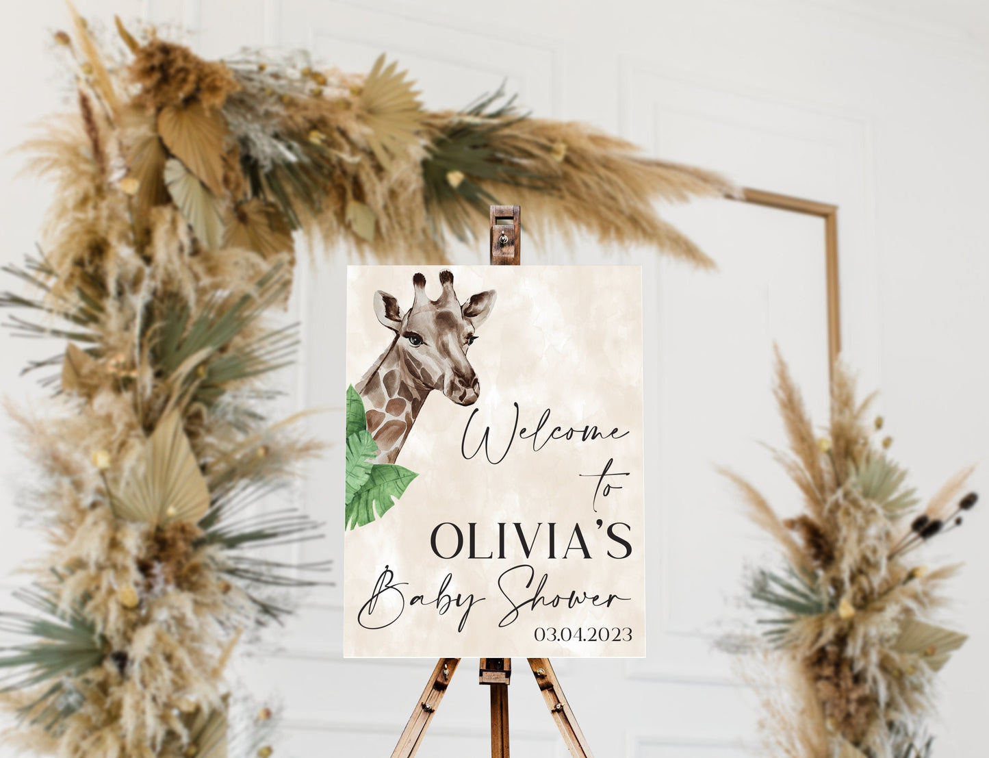 Giraffe Baby Shower Welcome Sign