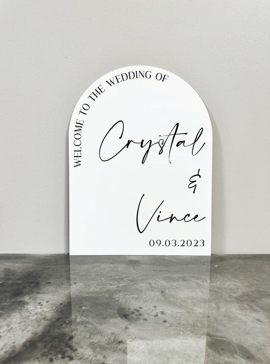 Acrylic Arch Welcome Sign