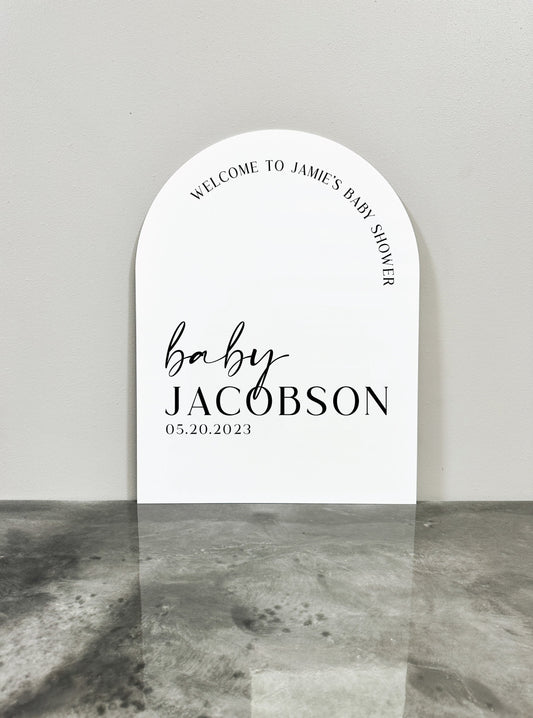 Acrylic Baby Shower Welcome Sign