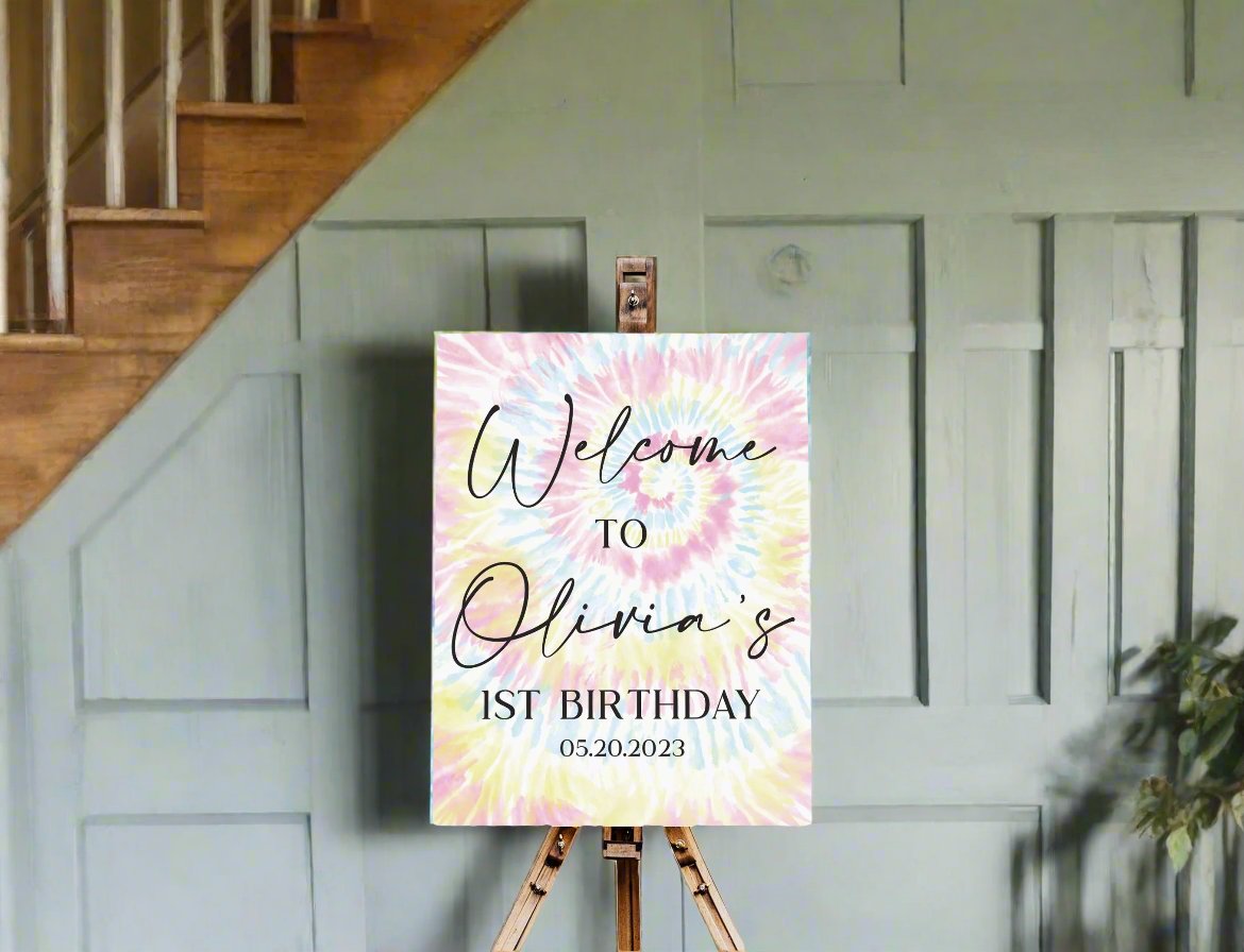 Tie Dye Birthday Sign