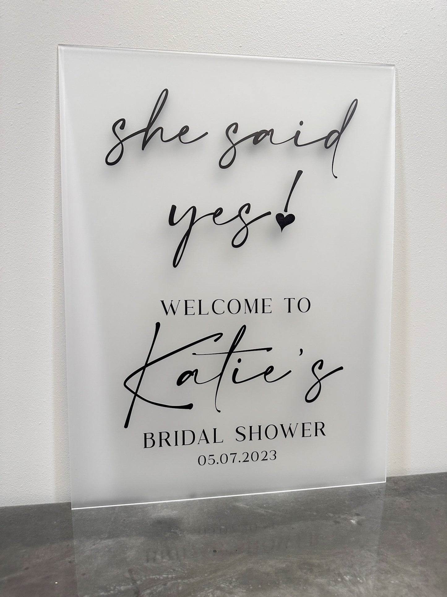 Bridal Shower Acrylic Welcome Sign