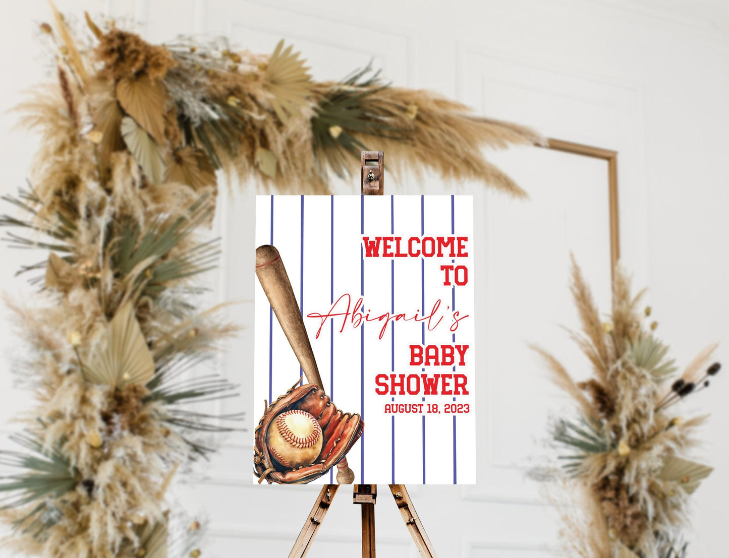 Baseball Baby Shower Welcome Sign