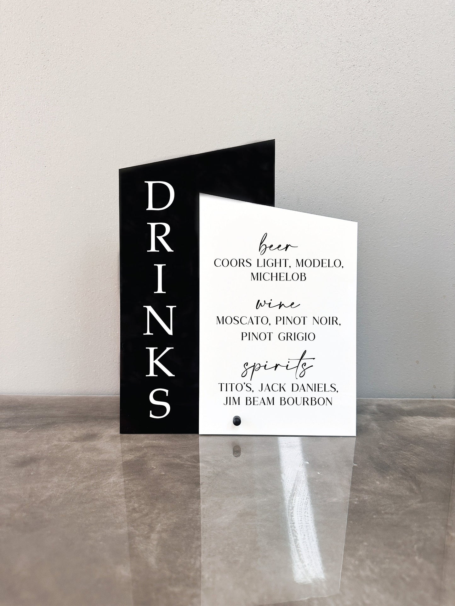 Drink Menu Sign