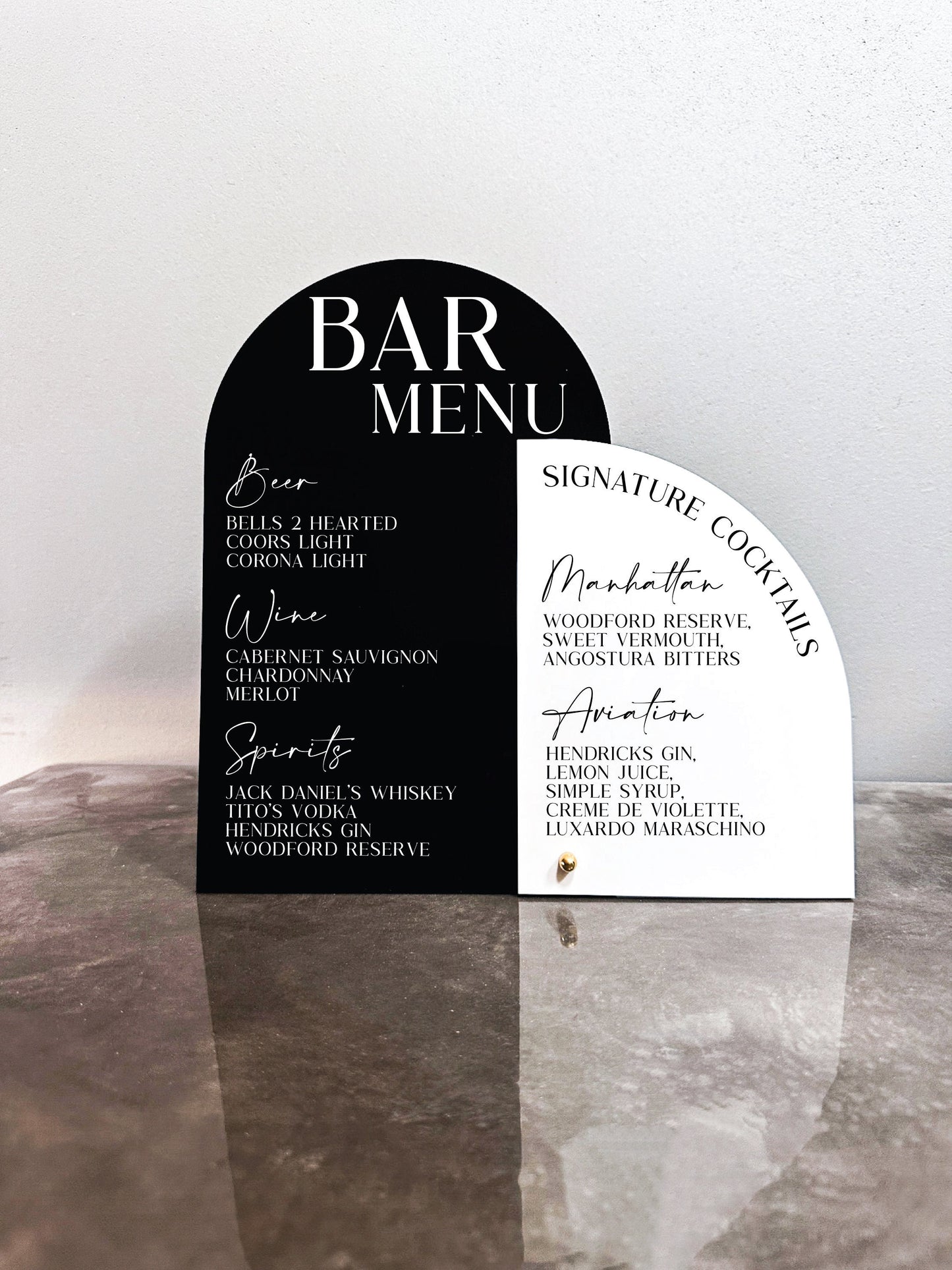 Bar Menu And Signature Cocktails Sign