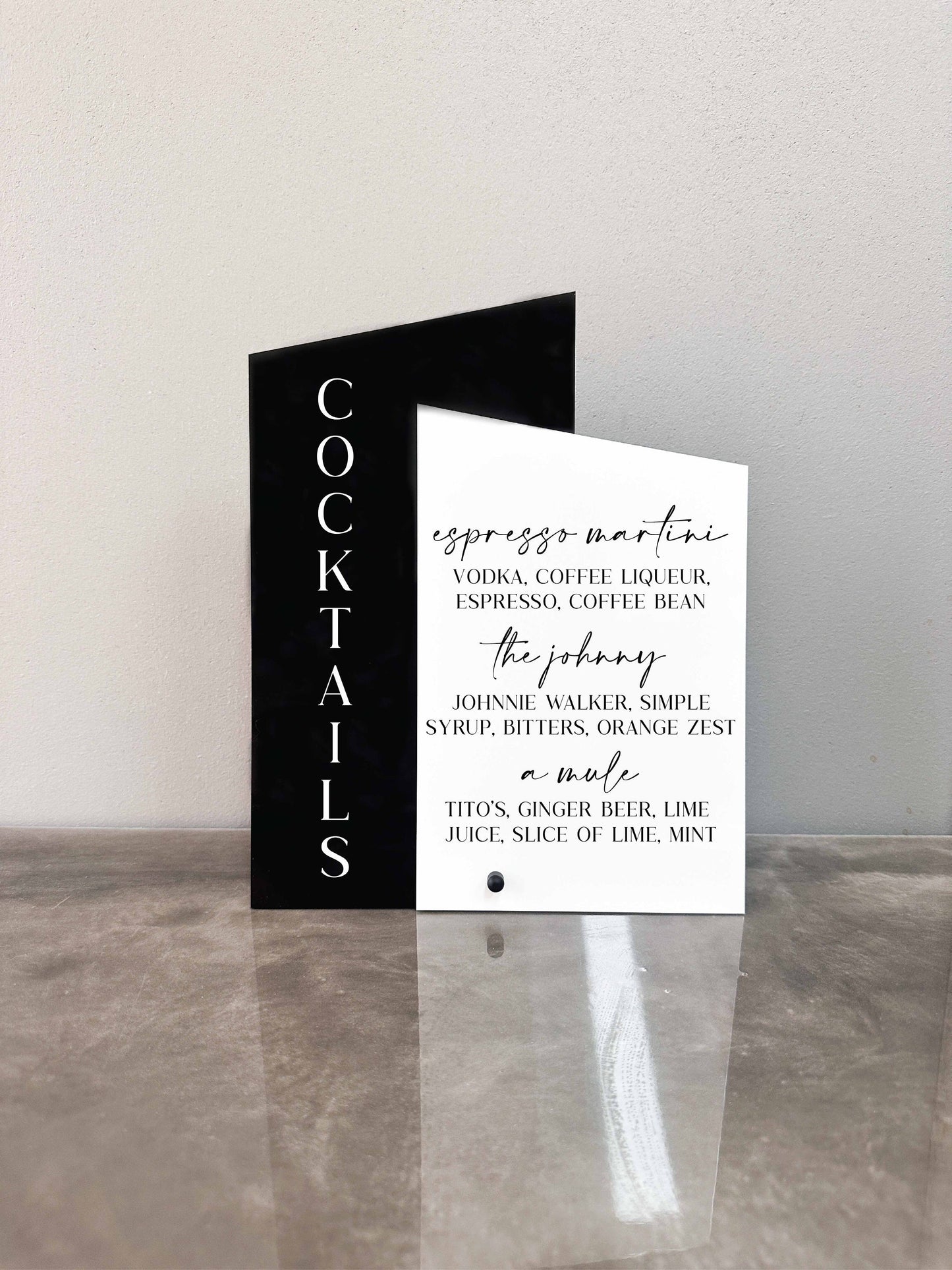 Bar Menu | Cocktails