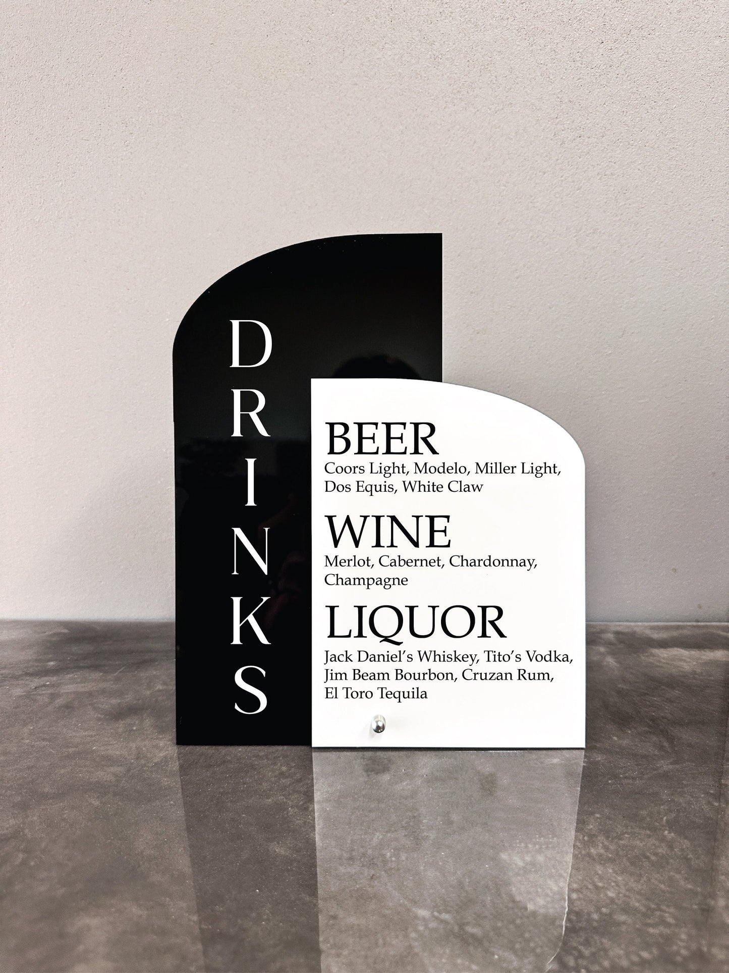 Drinks Menu Sign