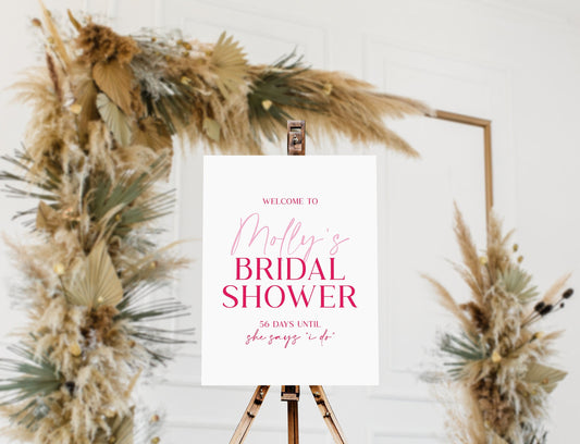 Pink Bridal Shower Acrylic Sign