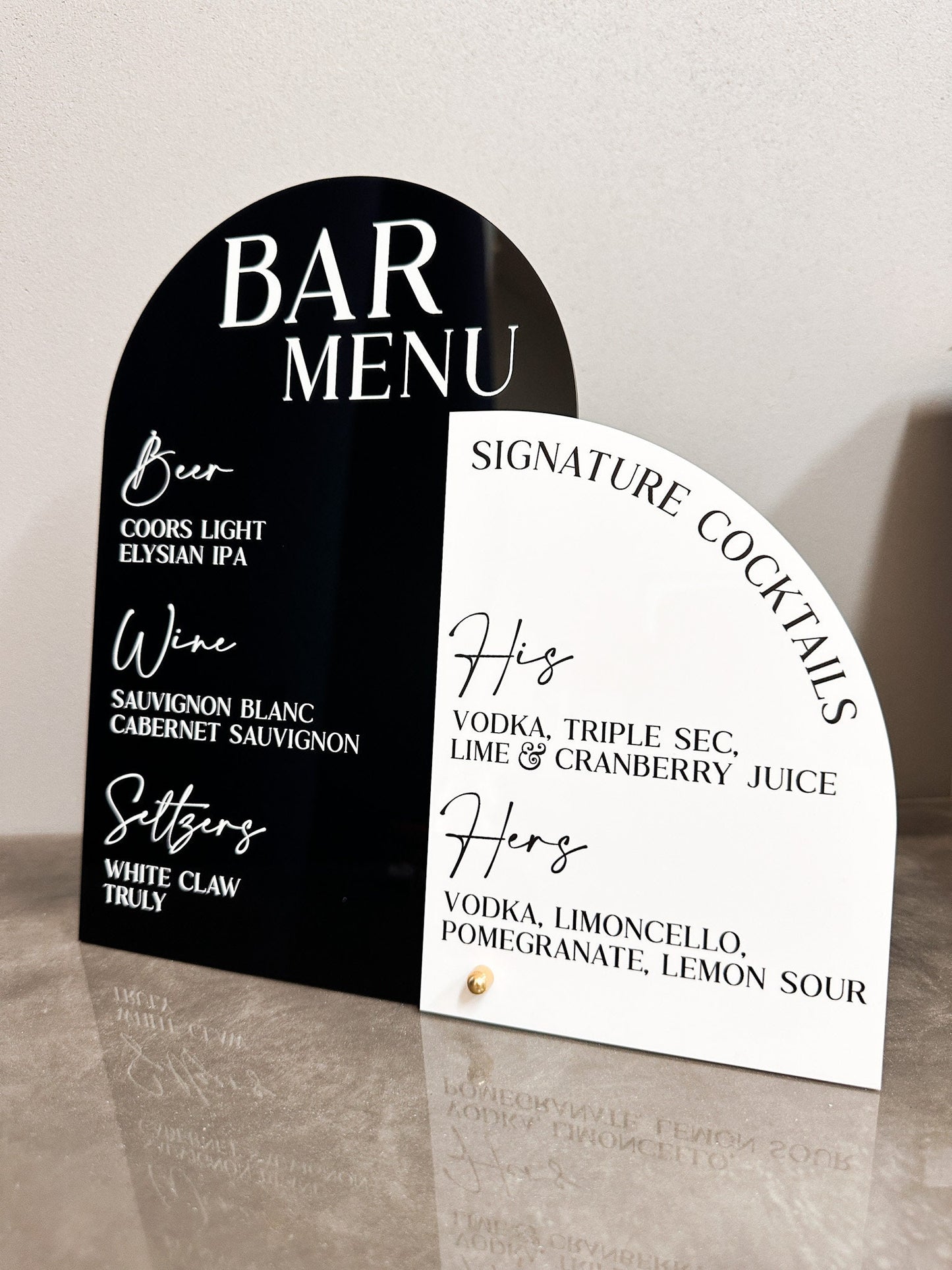 Bar Menu And Signature Cocktails Sign