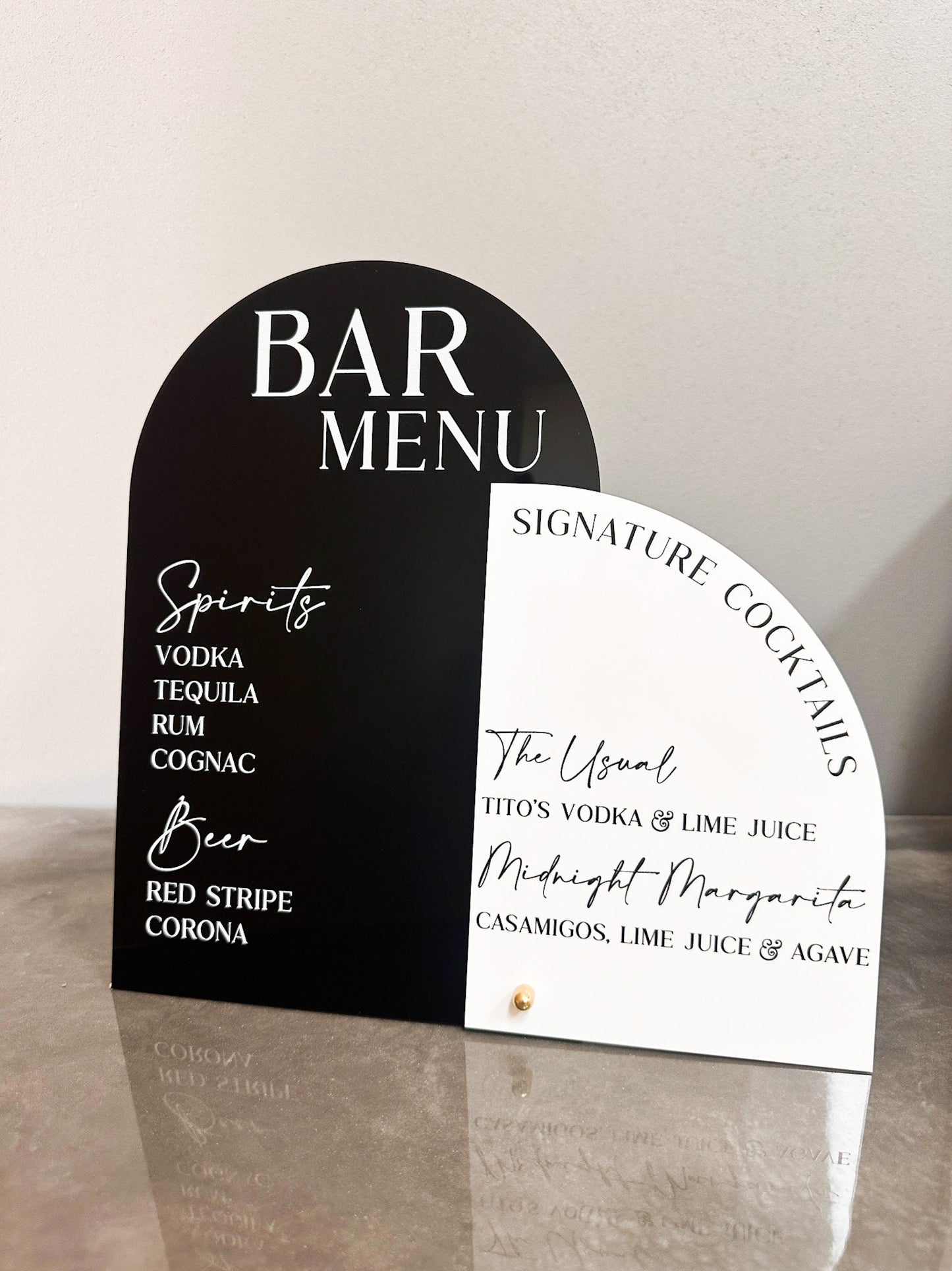 Bar Menu And Signature Cocktails Sign