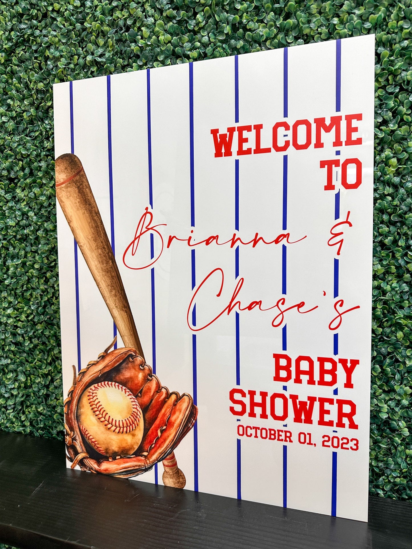 Baseball Baby Shower Welcome Sign