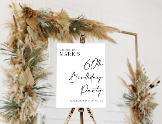 60th Birthday Party Acrylic Sign