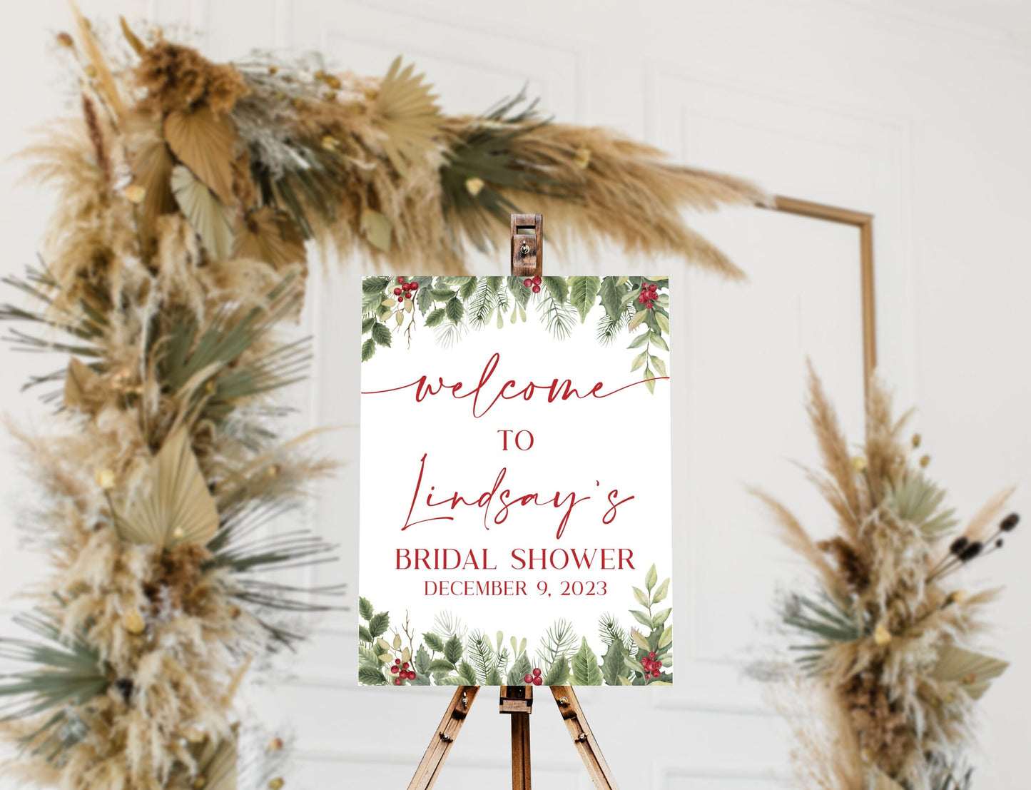 Holiday Bridal Shower Welcome Sign