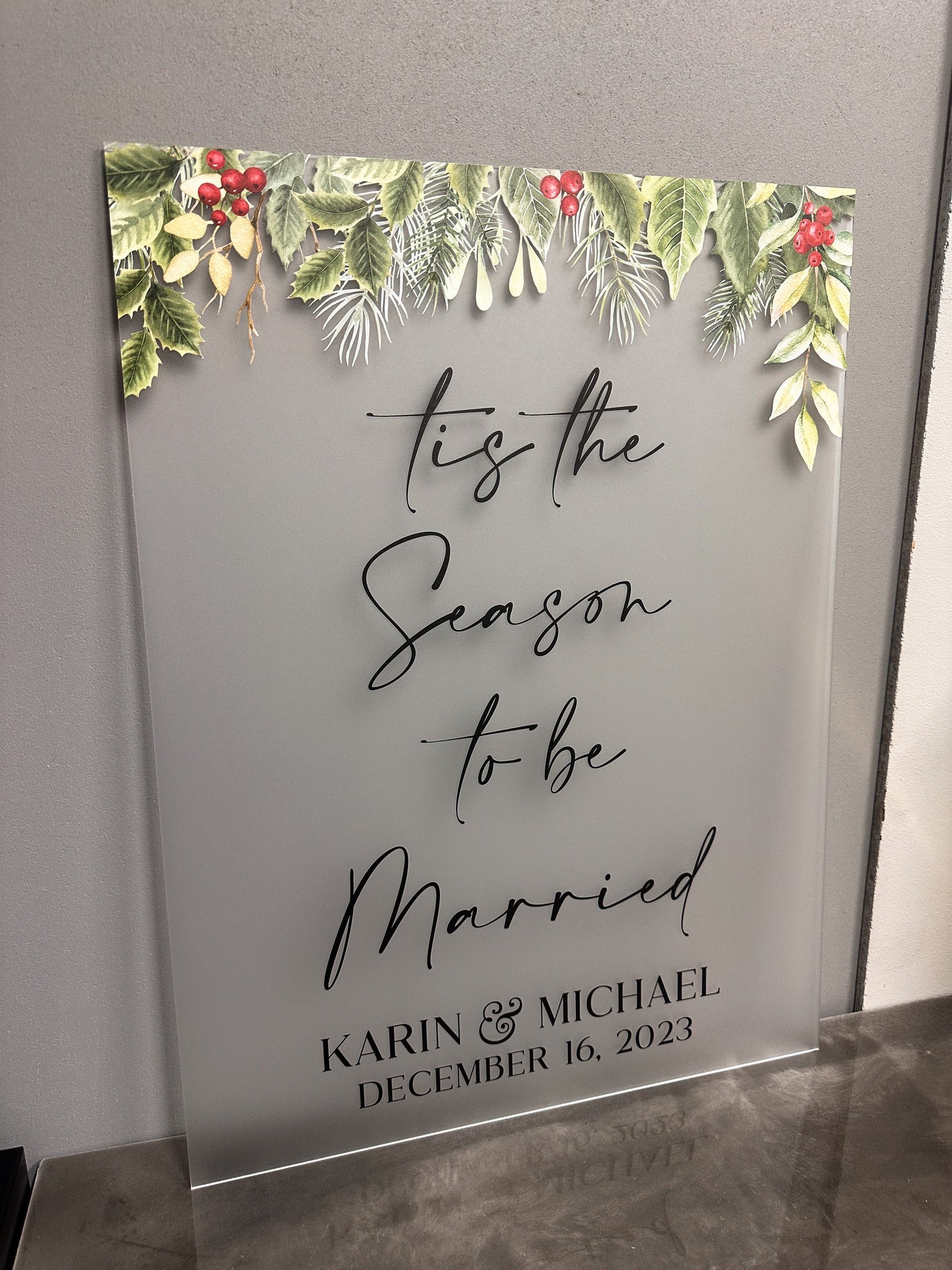 Tis The Season To Be Married Acrylic Sign