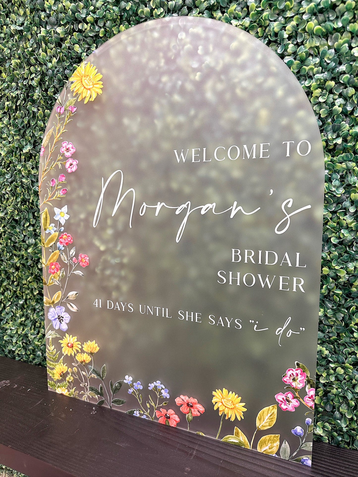 Wildflower Bridal Shower Acrylic Sign