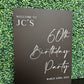 60th Birthday Party Acrylic Sign