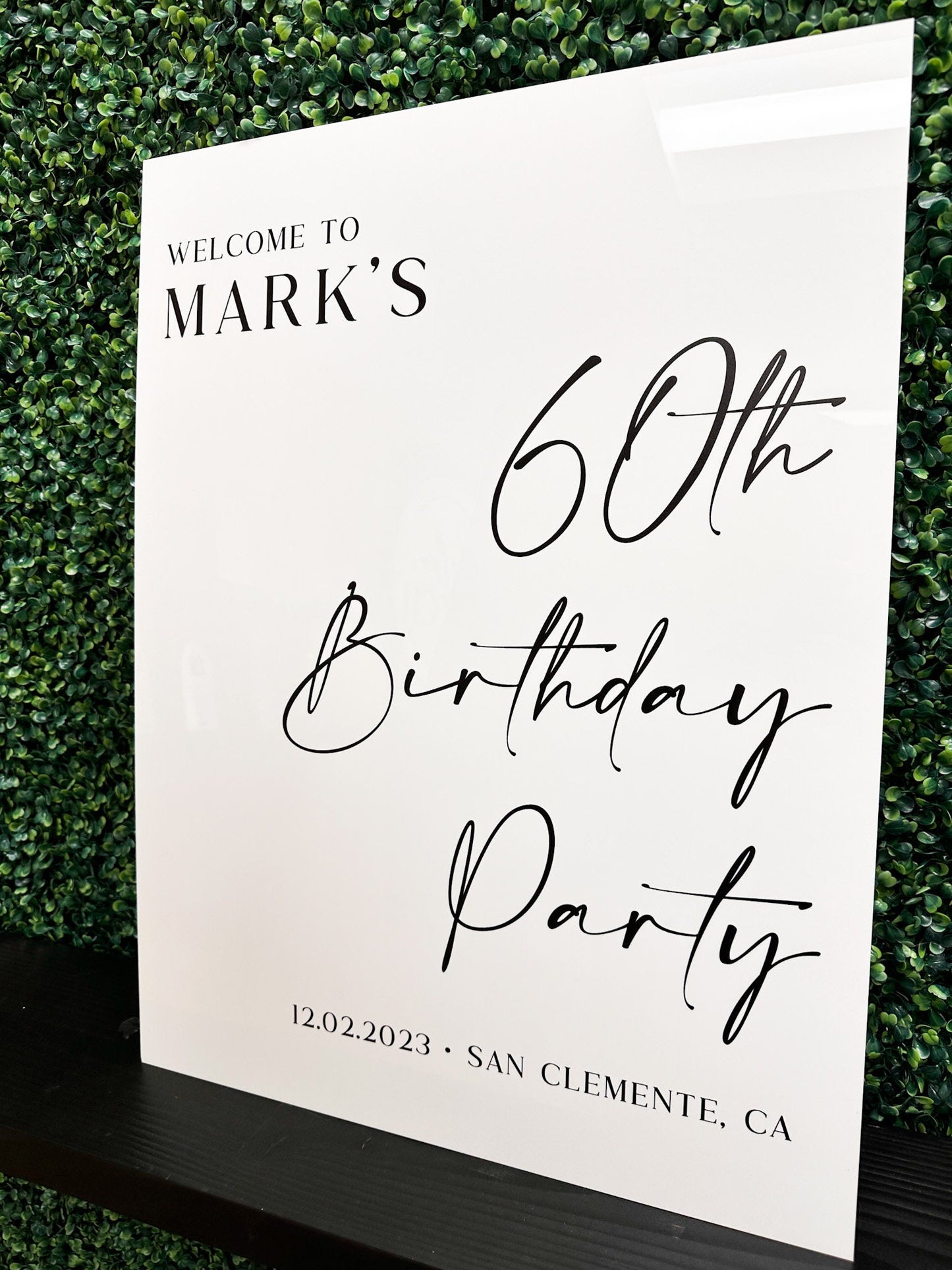 60th Birthday Party Acrylic Sign