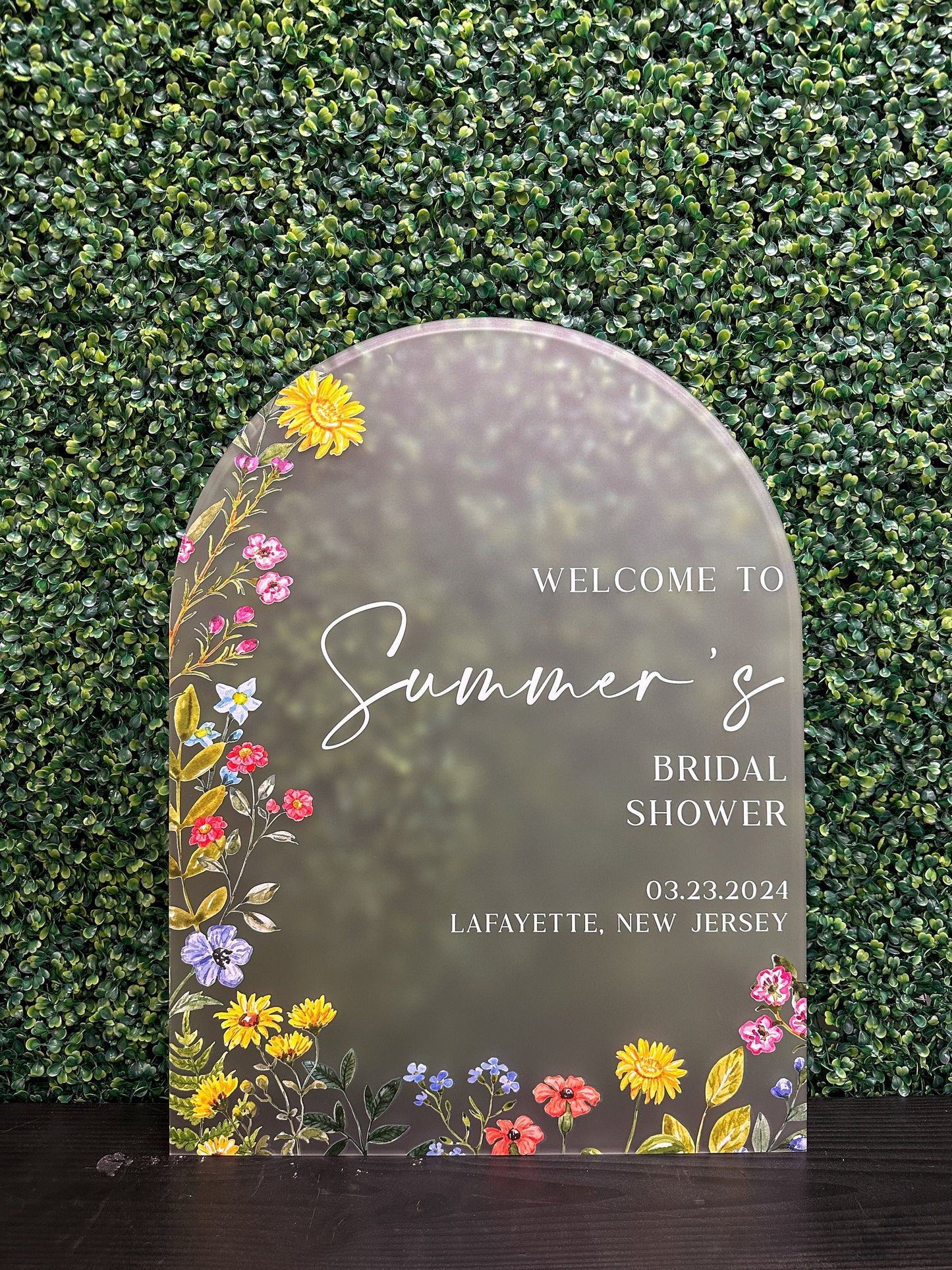 Wildflower Bridal Shower Acrylic Sign