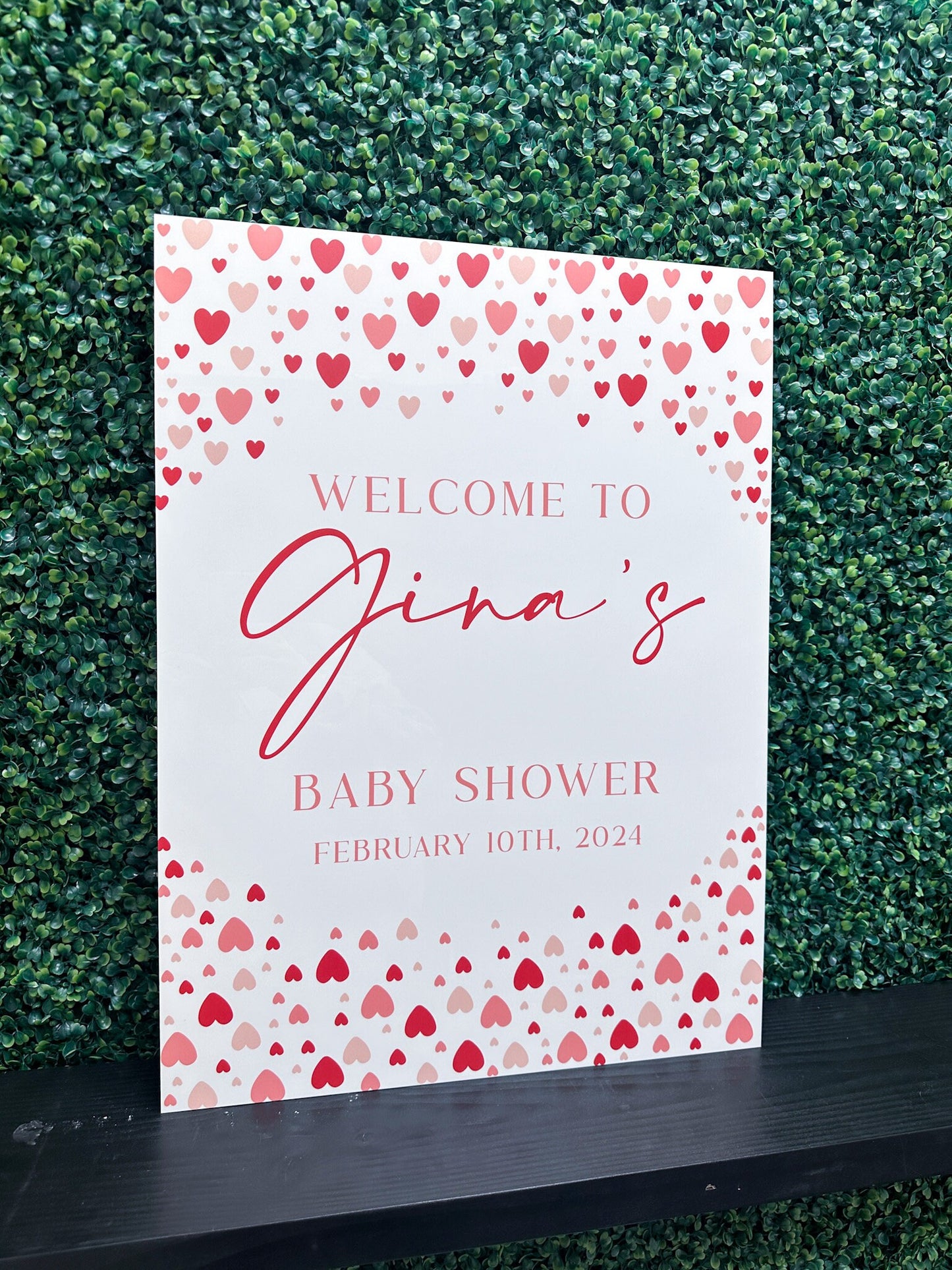 Valentine's Day Baby Shower Acrylic Sign