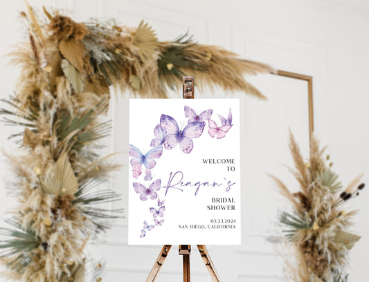 Butterfly Bridal Shower Acrylic Welcome Sign