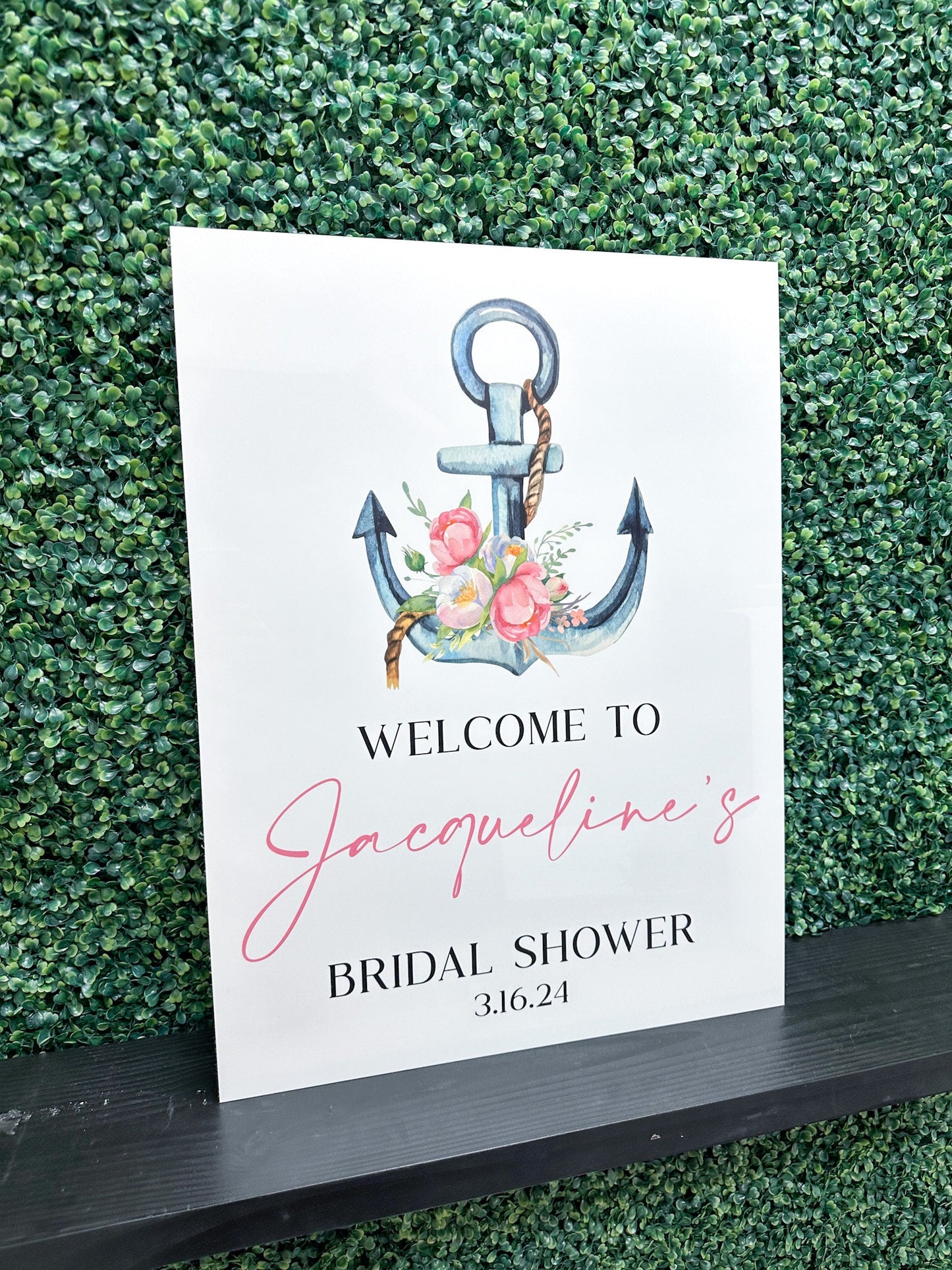 Nautical Bridal Shower Acrylic Welcome Sign