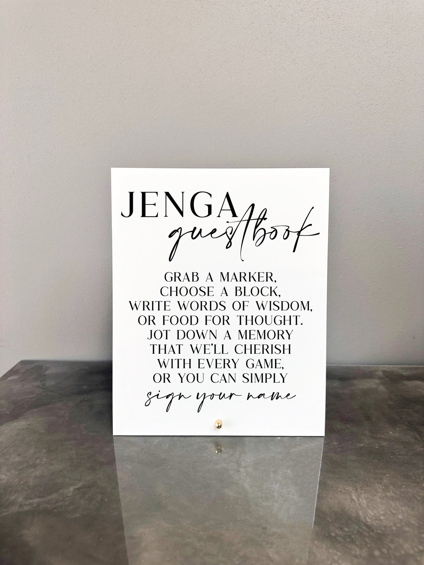 Jenga Guest Book Sign