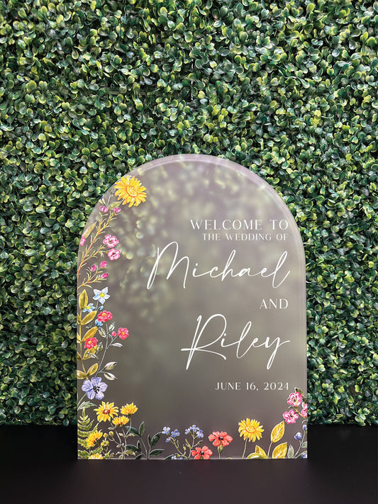 Wildflower Wedding Acrylic Sign