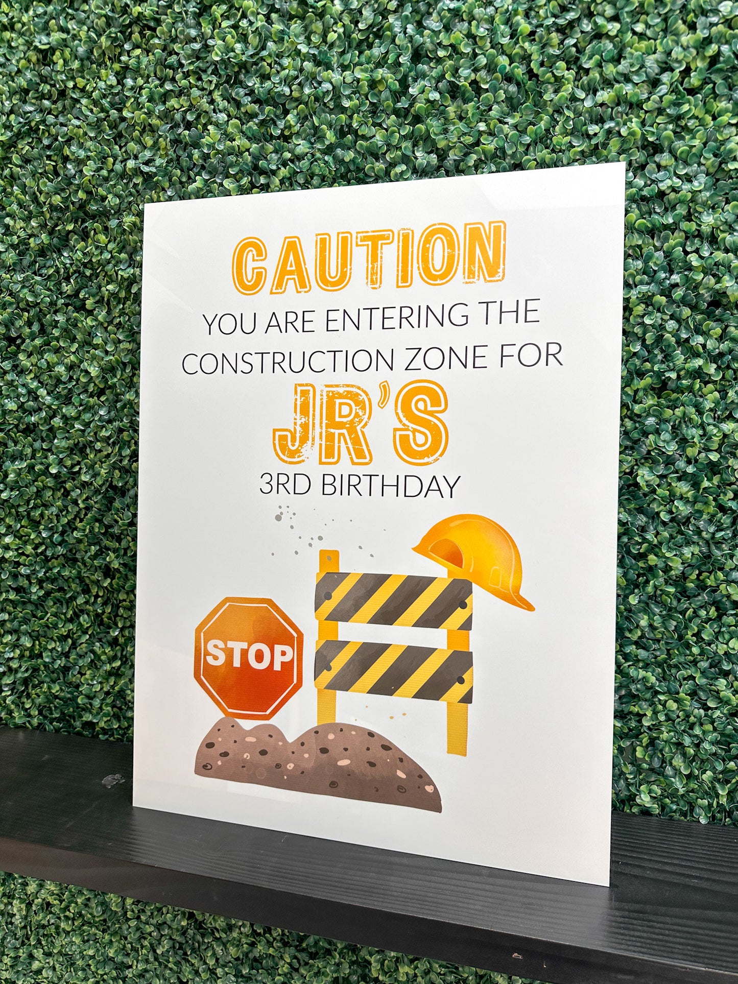 Construction Birthday Party Acrylic Sign